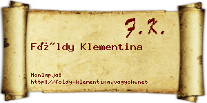 Földy Klementina névjegykártya